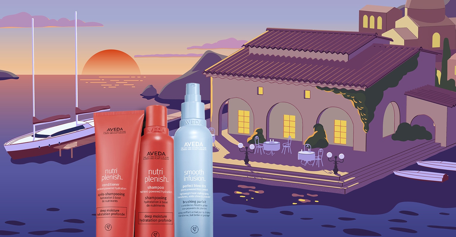 Lege nutriplenish deep shampoo und coditioner & smooth infusion perfect blow dry in den Warenkorb, um Frizz zu bekämpfen.