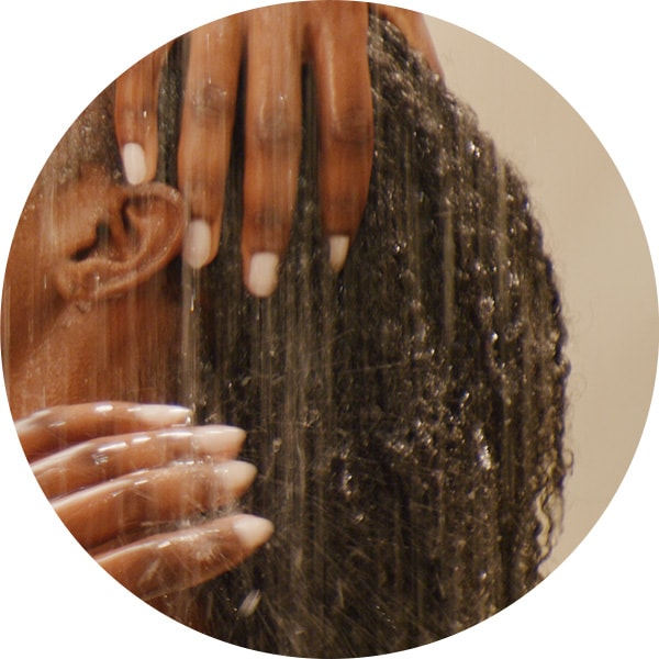 Step 1: Cleanse with be curly advanced shampoo or co-wash