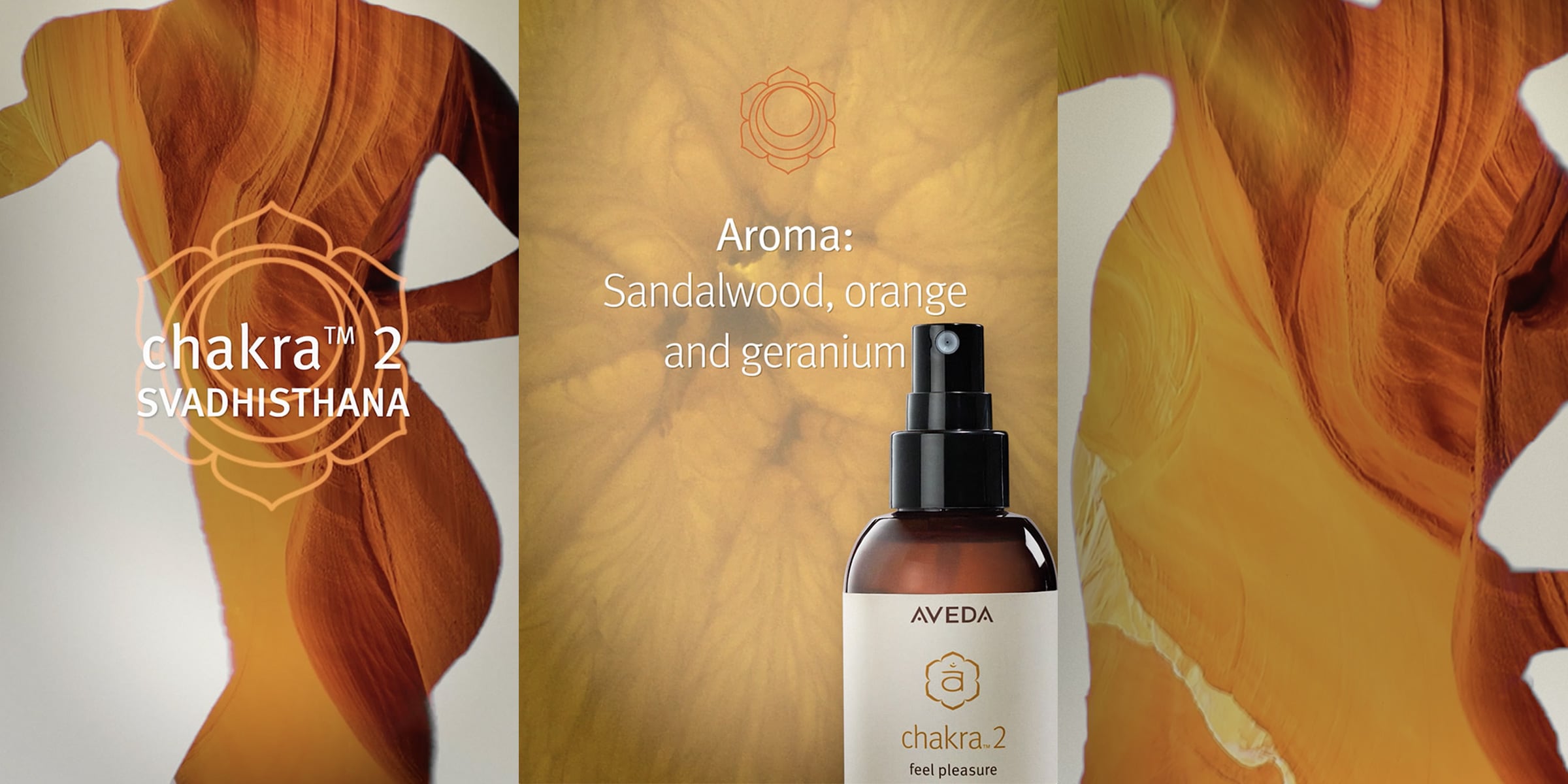 Das Aroma von Chakra 2 umfasst Saldalholz, Orange und Geranie