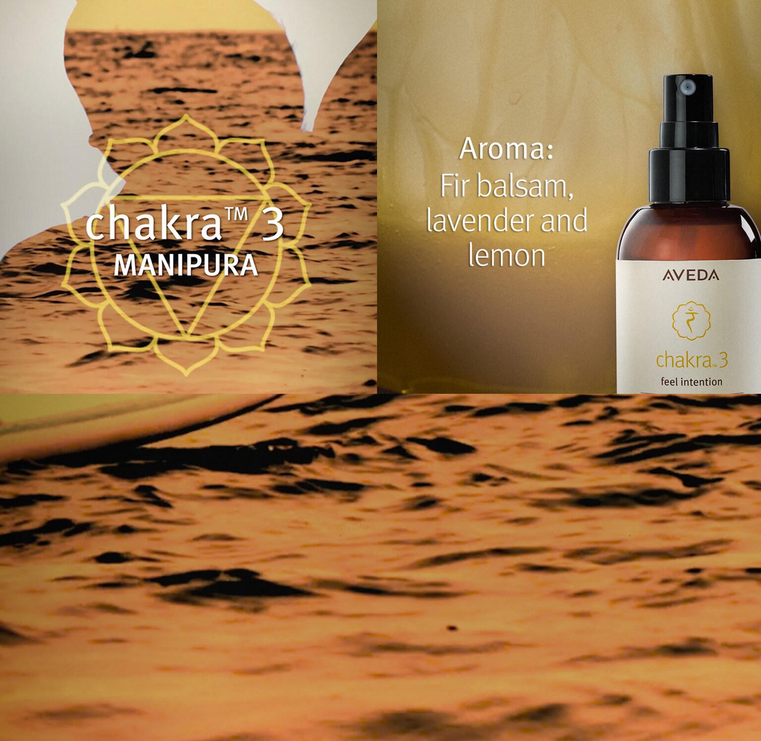 Das Aroma von Chakra 3 umfasst Tannenbalsam, Lavendel und Zitrone